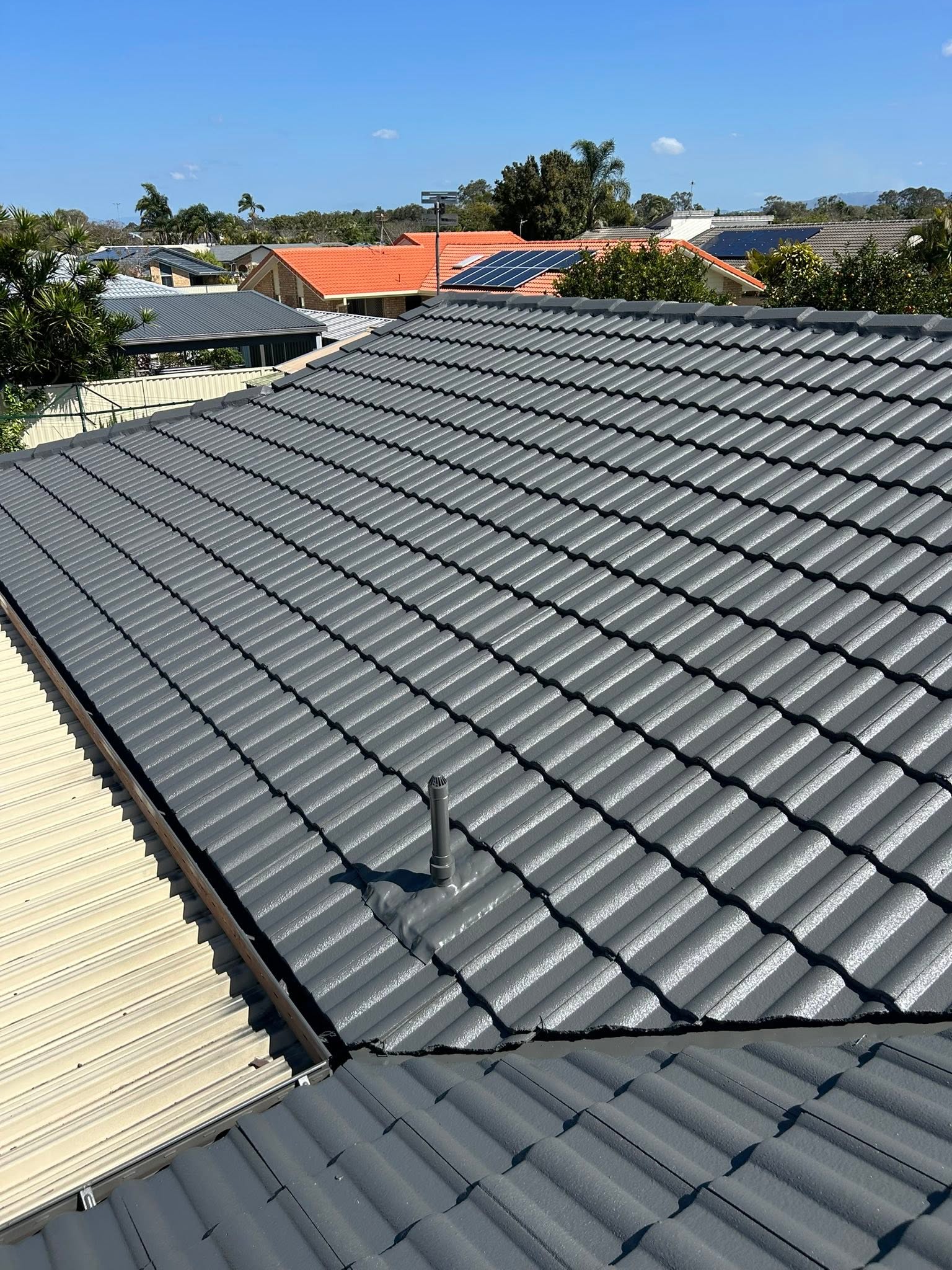 Charcoal tile roof